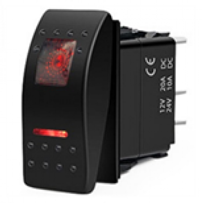 Выключатель встраиваемый 5PIN ON-OFF 12-24V с подсветкой BLUE (синий) (SKU-6014) M013