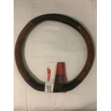 Оплетка руля "Altezza" 9731(D) экокожа черная гладкая+дерево со скосом, размер M (37-39см)