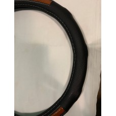 Оплетка руля "ALTEZZA" 1021 (L) экокожа черная с деревянной вставкой, 39-41см