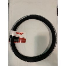 Оплетка руля "Altezza" 1990 (M) экокожа черная с белыми стразами, 37-39см