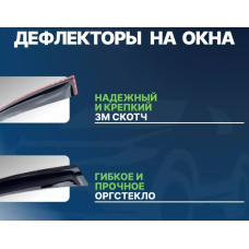 Дефлектор двери иномарки (НАКЛАДНОЙ) - Geely Tugella 2019 г. ANV ДК1287Т