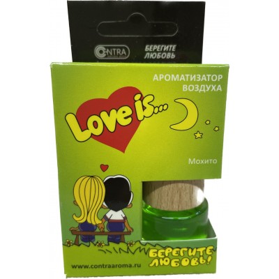 Ароматизатор LOVE IS бочонок с деревянной крышкой (мохито) 8ml