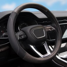 Оплетка на руль экокожа SENATOR TACOMA вставки из графитовой экокожи,прострочка серая М(d=38)/СЕРЫЙ