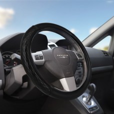 Оплетка на руль экокожа гладкая со стеганными вставками SENATOR Tampa "M" (d=38см) /ЧЁРНЫЙ/