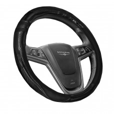 Оплетка на руль алькантара с вставками под карбон SENATOR Indiana "M" (d=38см) /ЧЁРНЫЙ/