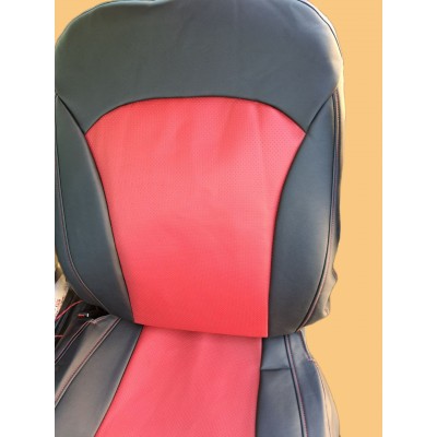 Чехлы универсальные МАРСЕЛЬ экокожа чёрный+красная перфорация (компл-перед+зад+5подгол)