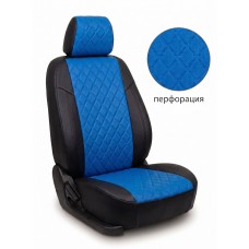 Чехлы модельные Volkswagen Polo V седан (2009-2020) экокожа чёрно-синяя, бабочка