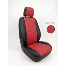 Чехлы модельные Volkswagen Polo V седан (2009-2020) экокожа чёрно-красная, ромб