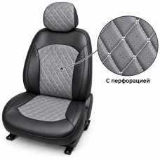 Чехлы перед экокожа чёрно-тёмно-серая, бабочка (компл.перед.1+2)