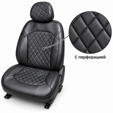 Чехлы перед экокожа чёрная, бабочка чёрная нить (компл.перед.1+2)