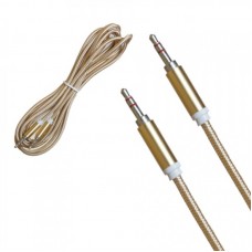 Кабель AUX  JD326 Тканевый круглый 3000mm (Gold)