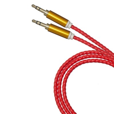 Кабель AUX  JD124 Резино-спиралевый 1000mm (red)