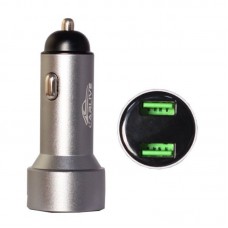 Автомобильное зарядное устройство CarLive CR16 12-24V 5V/2.4A 2USB с инд. вольтметра (Grey)
