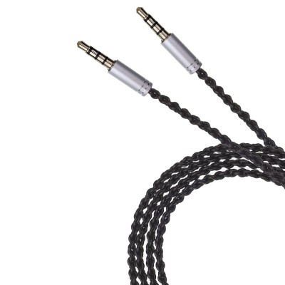 Кабель AUX  R8  Резиновый косичка 1000mm (black)