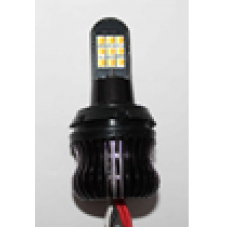 Светодиод 1156-3030-18SMD 12V (компл - 2шт) V0449 White/Yellow (белый/жёлтый)