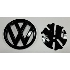 Эмблема Volkswagen Golf 7 вид 1 зад чёрный диаметр 11см (штырь)