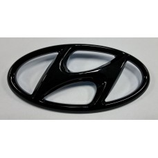Эмблема Hyundai чёрная длина 15см высота 7,5см (скотч+штырь)