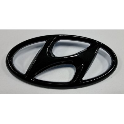 Эмблема Hyundai чёрная длина 17см высота 8,5см (скотч+штырь)