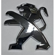 Эмблема Peugeot новая хром длина 8см высота 8,5см (скотч)