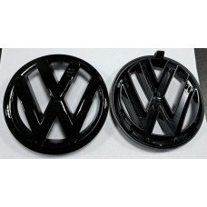 Эмблема Volkswagen Golf 7 вид 2 перед чёрная диаметр 13,5см (штырь)
