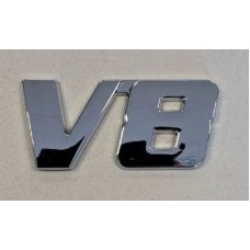 Надпись V8 металл хром длина 6см, высота 2.5см (скотч)