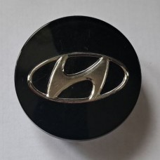 Hyundai (60x56x21) Колпачок на ступицу литого диска ЧЁРНЫЙ+ХРОМ ЗАЛИТЫЙ серия 350