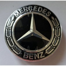 Mercedes (75x65x20) Колпачок на ступицу литого диска ЧЁРНЫЙ+ХРОМ серия 350