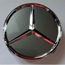 Mercedes (75x74x18) Колпачок на ступицу литого диска ГРАФИТ+ХРОМ серия 350