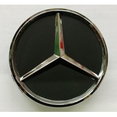 Mercedes (75x74) Колпачок на ступицу литого диска ЧЁРНЫЙ МАТОВЫЙ+ХРОМ серия 350