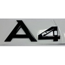 Надпись Audi A4 чёрная премиум длина 8,5см высота 2,5см (скотч)