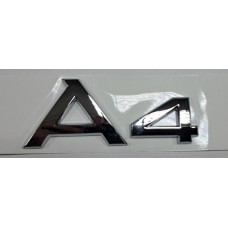 Надпись Audi A4 хром премиум длина 8,5см высота 2,5см (скотч)