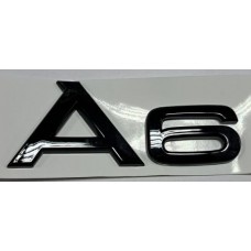 Надпись Audi A6 чёрная премиум длина 9см высота 2,5см (скотч)