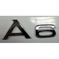 Надпись Audi A6 хром премиум длина 9см высота 2,5см (скотч)