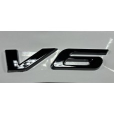 Надпись V6 чёрная премиум длина 6,5см высота 1,5см (скотч)