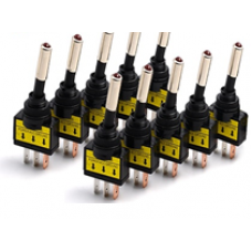 Тумблер однополюсный  ON-OFF со свето-диодной LED подсветкой (12В 16А (3c)) GREEN (зелёный) Q078