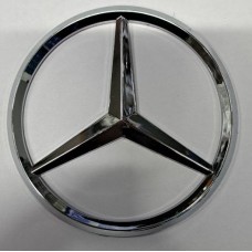 Эмблема на крышку багажника MERCEDES-BENZ хром, премиум качество, индивидуальная упаковка, диаметр 100mm скотч