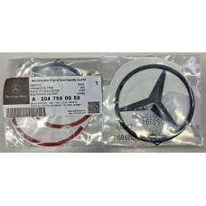 Эмблема на крышку багажника MERCEDES-BENZ C204 чёрная, премиум качество, индивидуальная упаковка, оригинальный номер A 204 758 00 58