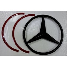 Эмблема на крышку багажника MERCEDES-BENZ W221 чёрная, премиум качество, индивидуальная упаковка, оригинальный номер A 221 758 00 58