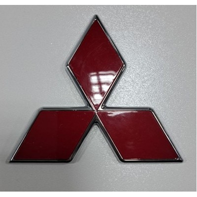 Эмблема Mitsubishi Pajero красная длина 11,5см высота 11,5см (скотч)