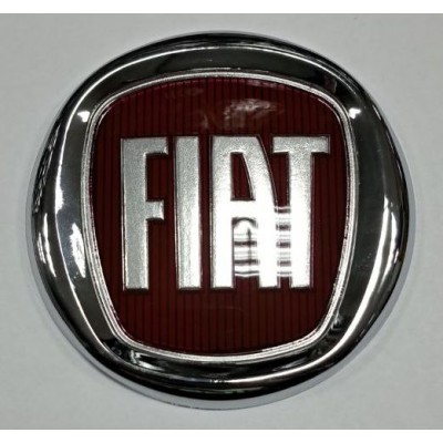 Эмблема Fiat Ø8,5см красный+хром (скотч+штырь)