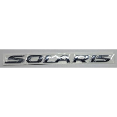 Надпись Hyundai SOLARIS хром длина 20см высота 1,5см (скотч)