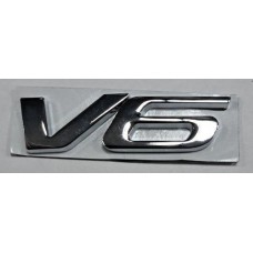 Надпись V6 хром металл длина 6,5см высота 1,5см (скотч)