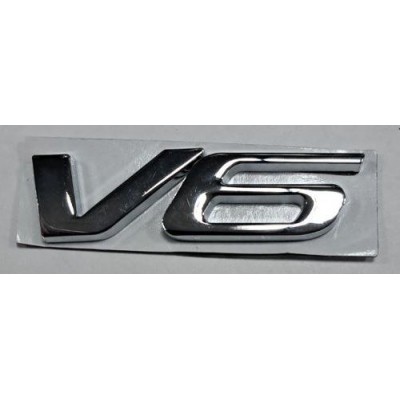 Надпись V6 хром металл длина 6,5см высота 1,5см (скотч)