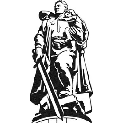 Наклейка (вырезанная) "Воин" наружная, (цвет белый), 23х45см 07046