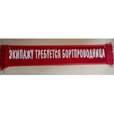 Вымпел 10х50см" ЭКИПАЖУ ТРЕБУЕТСЯ БОРТПРОВОДНИЦА " красный 08362
