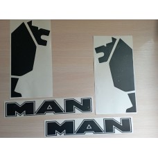 Наклейки (вырезанная) "MAN" ( 45х34см), (комплект на две стороны) чёрный 08745