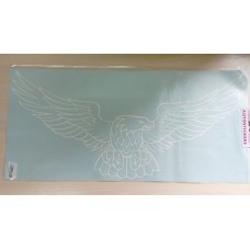 Наклейка (вырезанная) "Орёл" наружная, (цвет белый), 33х70см 08790