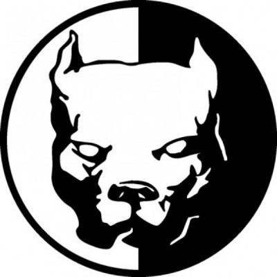 Наклейка (вырезанная) "Pitbull" негатив, наружная, (цвет черный), 40х40см 07503