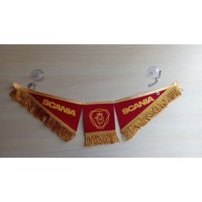 Вымпел тройной SCANIA (47х12см) красный фон 07814
