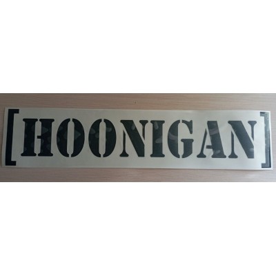 Наклейка (вырезанная) "[HOONIGAN]" наружная, (цвет чёрный), 12х50см 07921